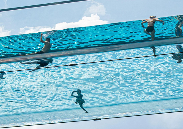 glass flooring swimming pool